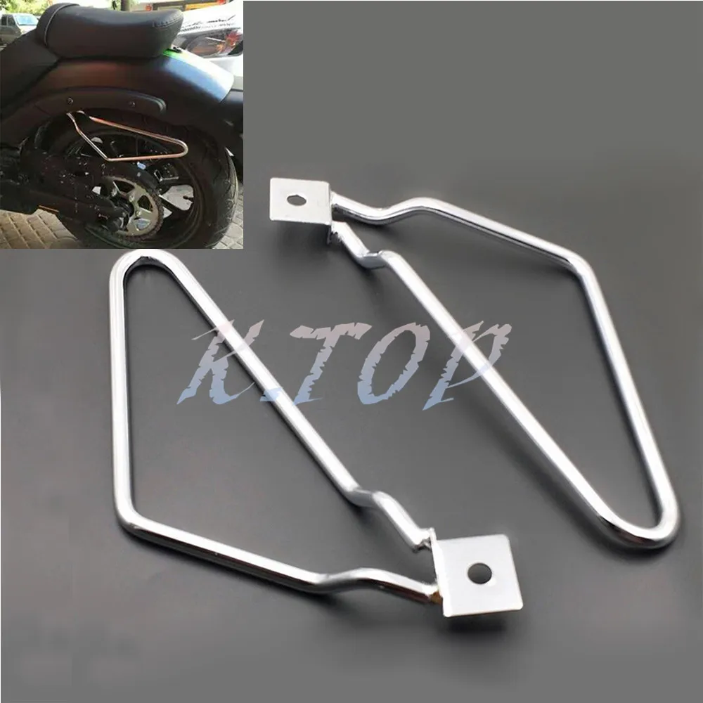 Chrome Saddle bag Support Bars Mounts Bracket Fit For Harley Sportster 883 Iron FXDFsaddle bag