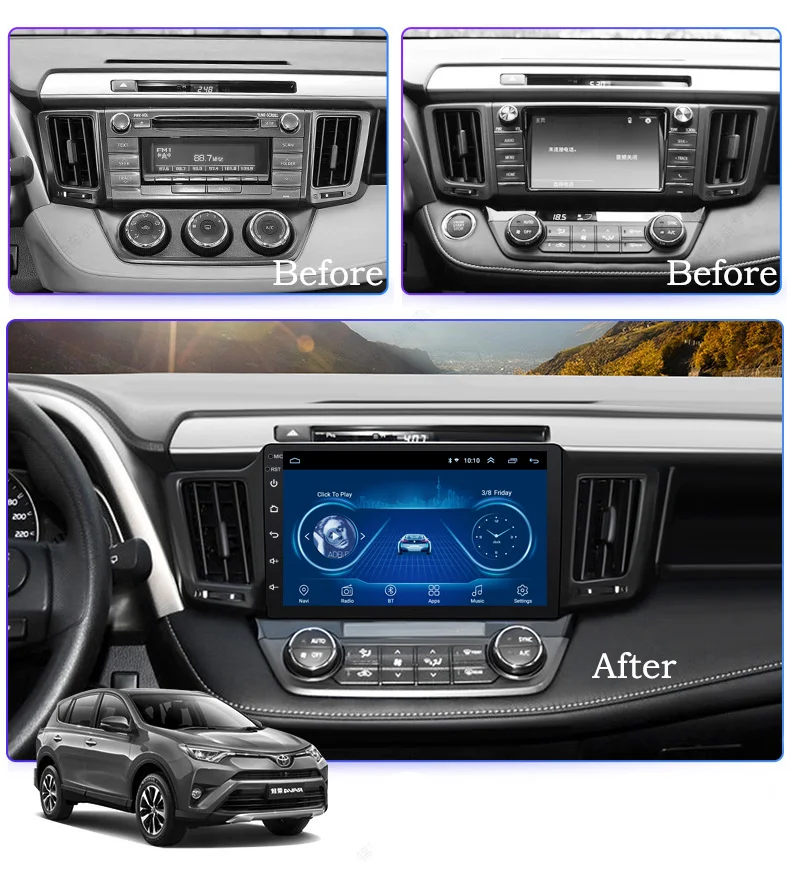 

Super Slim Touch Screen Android 8.1 radio GPS Navigation for toyota rav4 2013-2018 headunit tablets Stereo Multimedia Bluetooth