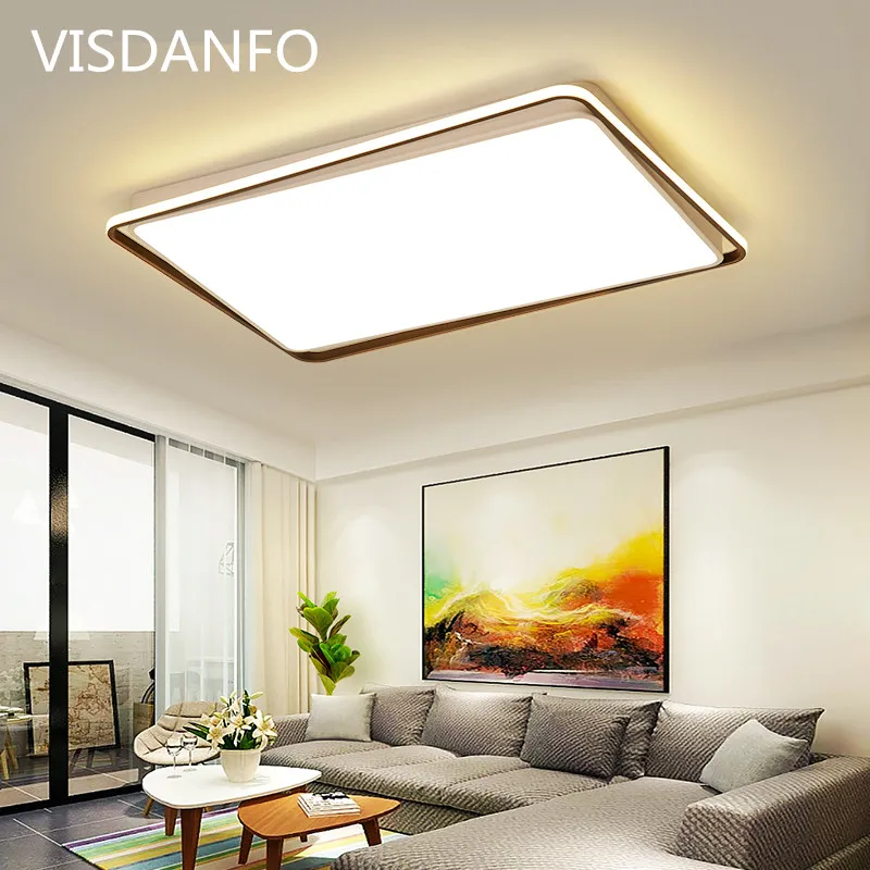 

Remote control Surface Mounted Modern Led Ceiling Lights lamparas de techo Rectangle acrylic led Ceiling lights lamp fixtures