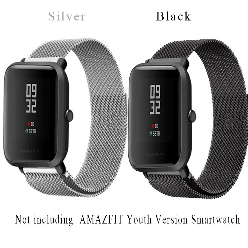 mjobs ремешок для Amazfit молодежный вариант часы из нержавеющей 316 Сталь материал с регулируемой магнитной пряжкой Новые