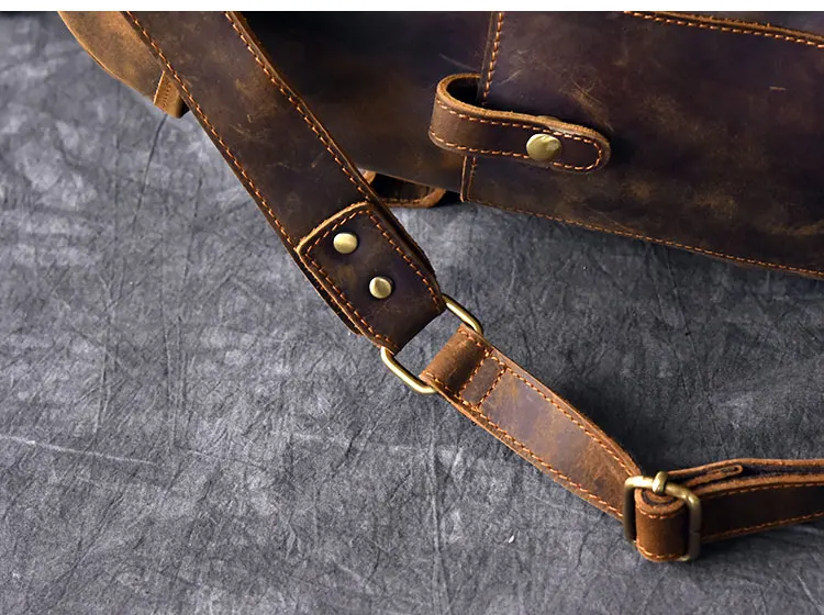 BJYL из натуральной кожи Для мужчин сумка ручной работы в стиле ретро оригинальный crazy horse кожа мужчины 13 "ноутбук рюкзаки