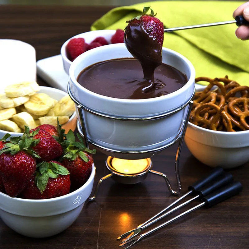 fourchettes à fondue en acier inoxydable fourchette à tremper au chocolat outil de décoration bricolage 10 pièces ensemble de trempage au chocolat 