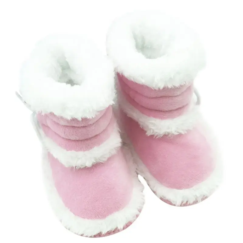 Зимние теплые милые детские ботинки с мягкой подошвой для новорожденных девочек и мальчиков; детская обувь без застежки