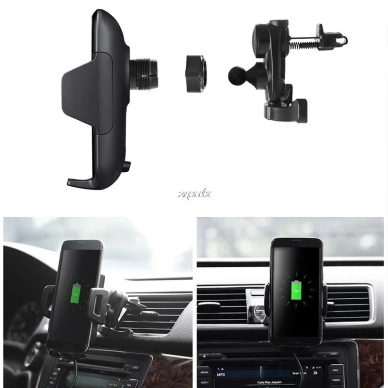  Auto Qi Schnelle Drahtlose Ladegerät Schwanenhals Tasse Halter Air Vent Halterung für iPhone X XR X