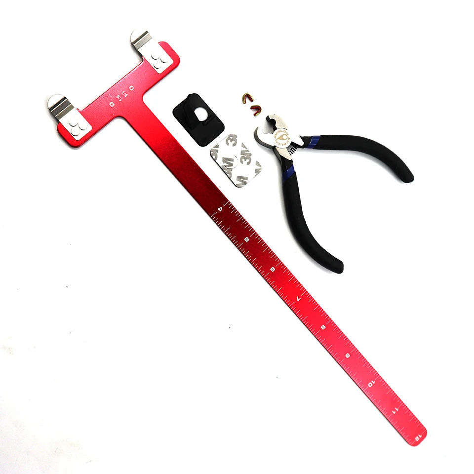 

Recurve Bow Adjustment Kit with T Ruler Plier Plastic Quick Tip On Tieing Arrow Nocking Precision Measurements for Archery