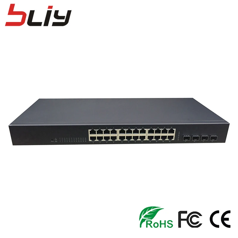 

L3 sfp snmp network optical switches 24 rj45 4 SFP switch layer 3 sfp managed switch fiber with RSTP, web management, SNMP, VLAN