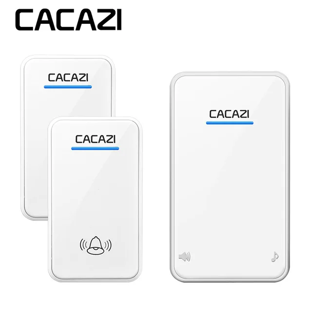 CACAZI домашний беспроводной дверной звонок 2 водонепроницаемые кнопки+ 3 ЕС вставные приемники 300 м удаленный draadloze deurbel дверной Звонок - Цвет: White 2 X 1