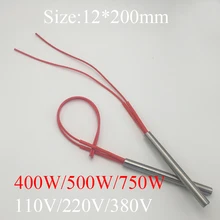 12x200 12*200mm 400W 500W 750W AC 110V 220V 380V Stainless Steel Cylinder Tube Mold Heating Element Single End Cartridge Heater цена 12x200 12*200mm 400W 500W 750W AC 110V 220V 380V Stainless Steel Cylinder Tube Mold Heating Element Single End Cartridge Heater цены онлайн