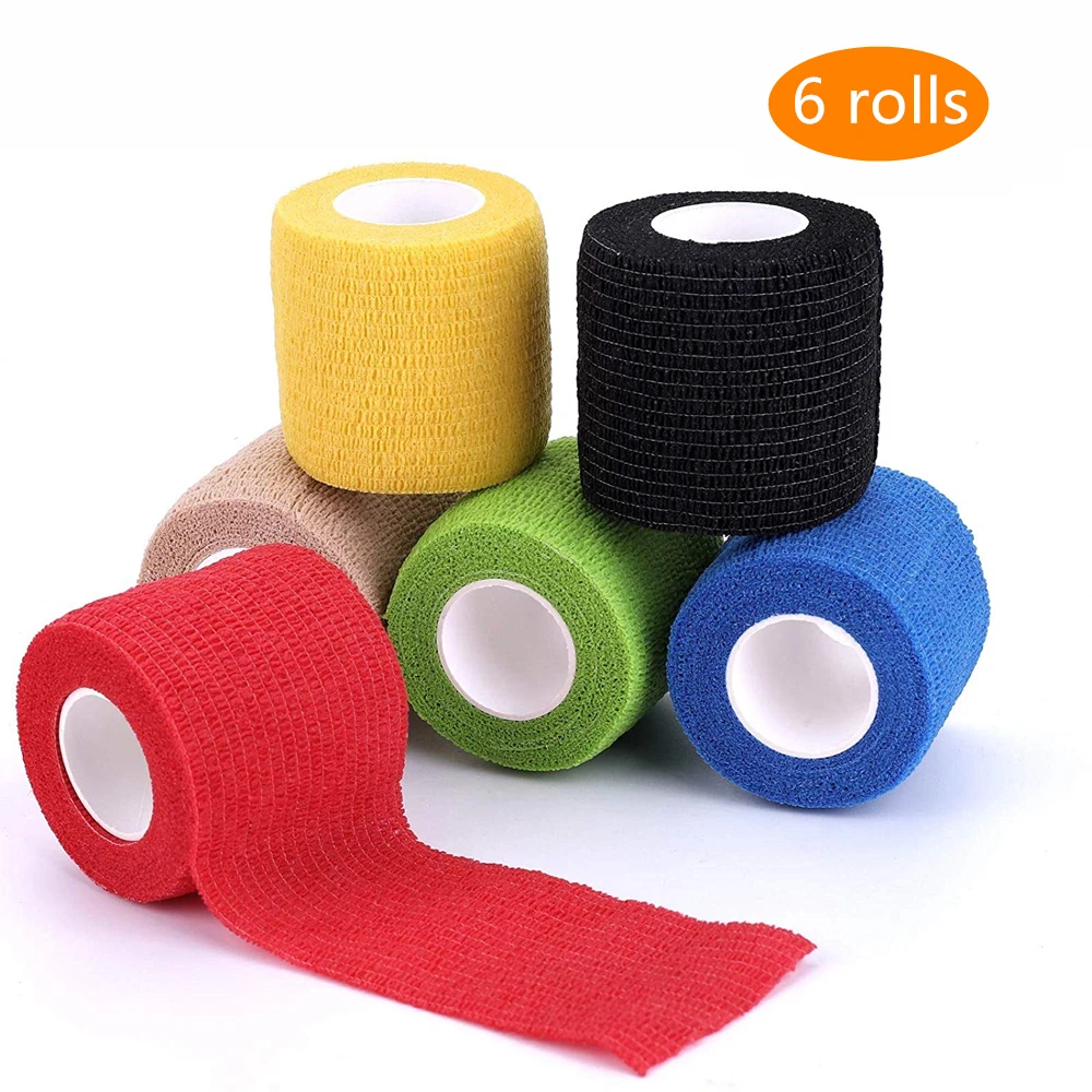 6 Rolls 4.5m Sports Elastoplast Selfadhesive Cohesive Wrap Bandage