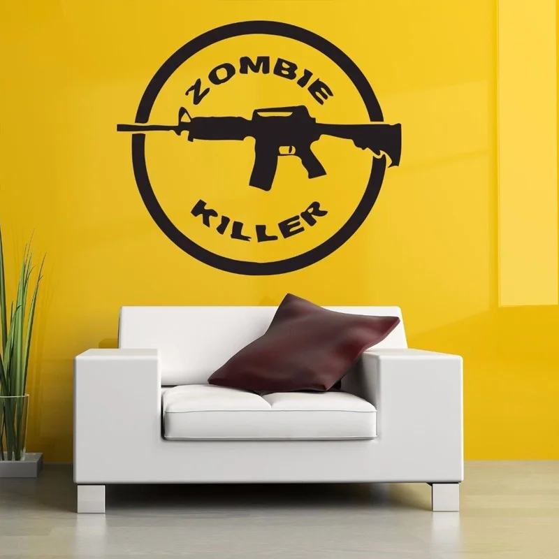 Zombie Killer Stamp Poster Removable Wall Stickers For Living Room Art Murals Wallpaper Vinyl