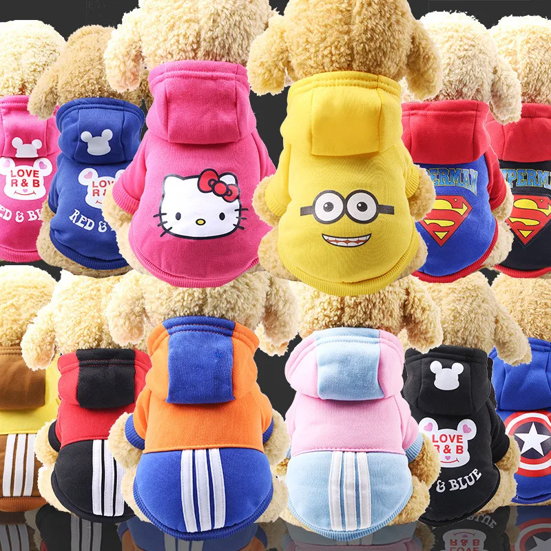 

Autumn/winter Pet Clothes Cotton Sportswear Cute Cartoon Pattern Dog Costumes Clothes for Small and Medium Dog Pets Supplies
