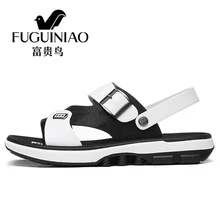 Fuguiniao Новое поступление босоножки из искусственной кожи мужские летние туфли ручной работы классиков мужская пляжная обувь крутые удобная повседневная обувь
