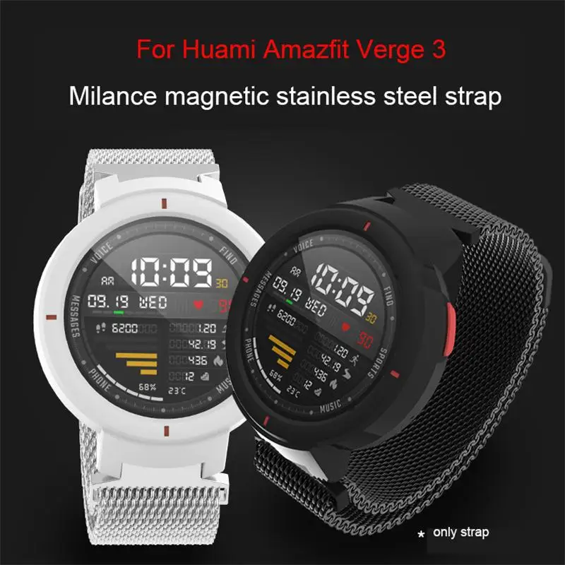 

Metal Strap For Xiaomi Huami Amazfit Verge 3 Smart Watch Stainless Steel Milanese Loop Watch Band For Amazfit 3 Replace Bracelet