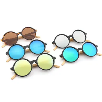 

Bamboo Sunglasses Round Brand Designer Goggles Women/men Lentes Oculos De Sol Retro Vintage UV400 2019 new fashion high quality