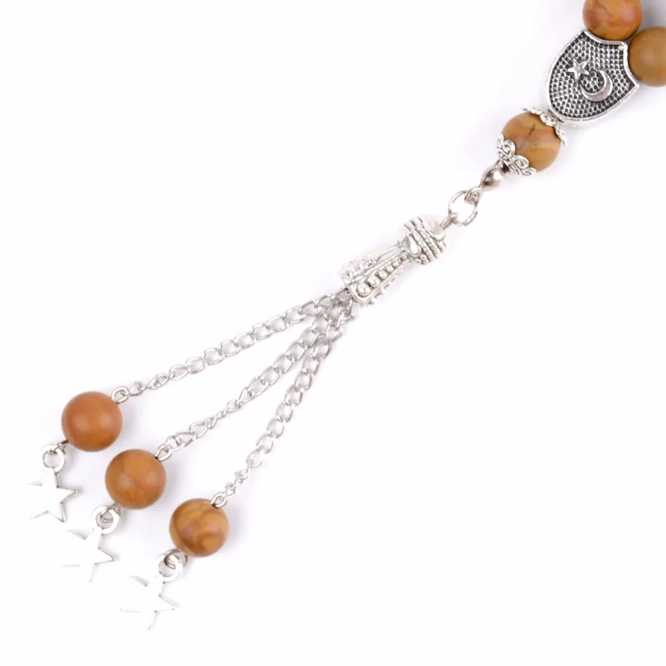Mujeres religioso islámico Alá Colgante Collar Joyería con Onyx Grano mala