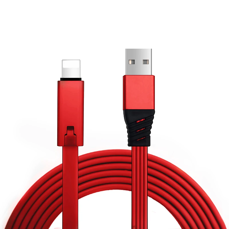 Непродуваемый Micro usb type C 8-контактный кабель зарядное устройство Шнур для передачи данных для iPhone XS Max 6 7 8 Plus huawei Xiaomi USB-C USBC type-C Быстрая зарядка - Цвет: Красный