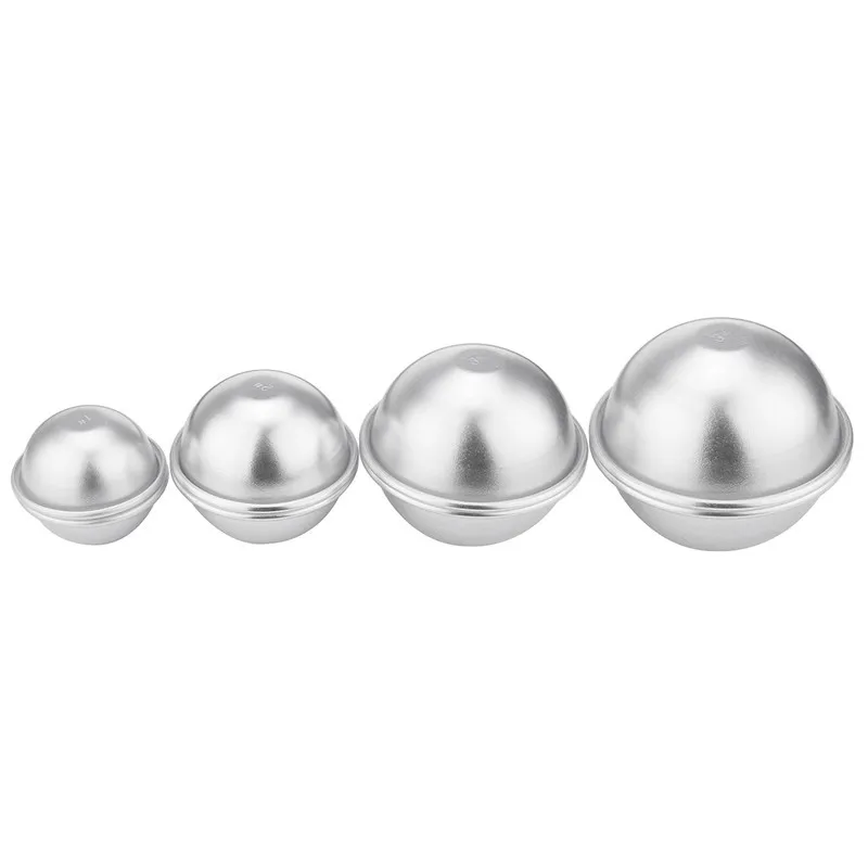 8 шт. 4 набора алюминиевого сплава 4,4/5,5/6,5 см 3D шарики для ванны форма для ванны соль Бомба Форма мяч Сферическая форма DIY аксессуары для купания