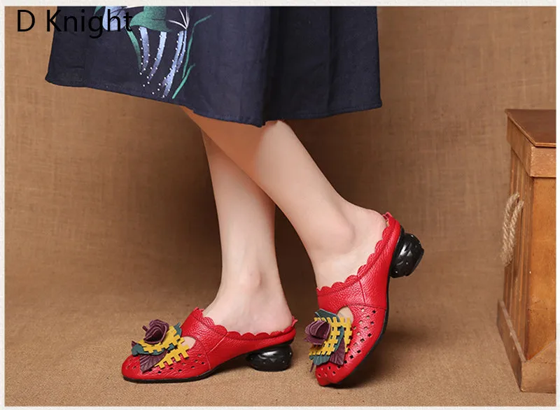 Summer Platform Heels Women Slipper Shoes Comfortable Outside Slides Sandals Strange Style High Heel Genuine Leather Women Shoes (10)