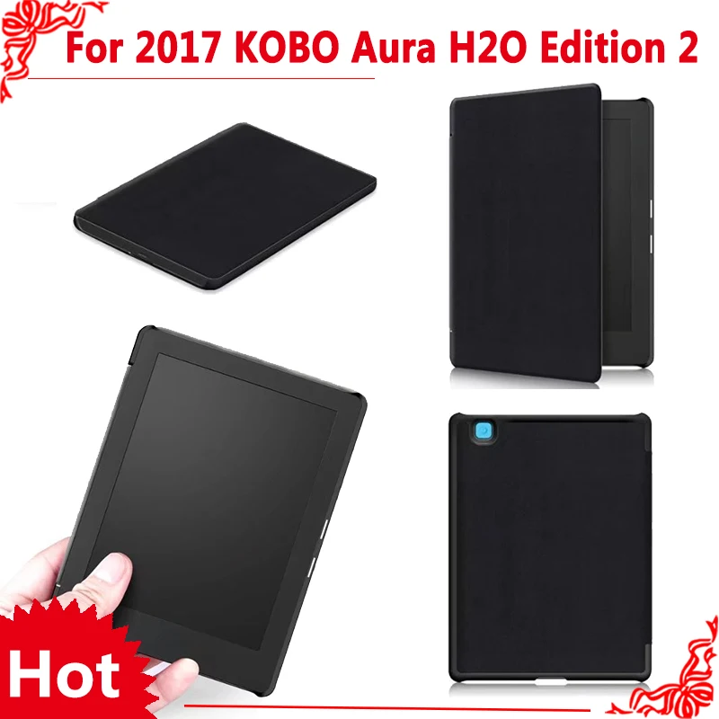 

PU Leather Cover Case For 2017 new Kobo aura H2o edition 2 eReader 6.8" Tablet + free 3 gifts