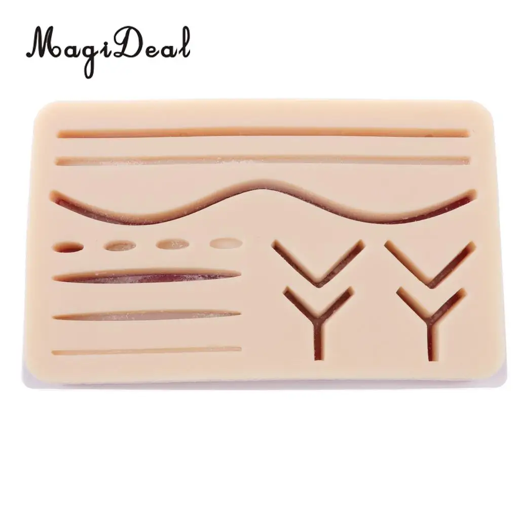 MagiDeal Human Skin Wound Suture Pad Model Suturing Practice Training Kit for Lab Supplies School Teaching Medical Study Aid