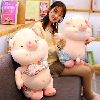 

35/65cm Cute Pink Pig Plush Toys For Children Chinese Zodiac Pig Doll Soft Fat Pig Pillow Cushion Kids Girls Birthday Gifts