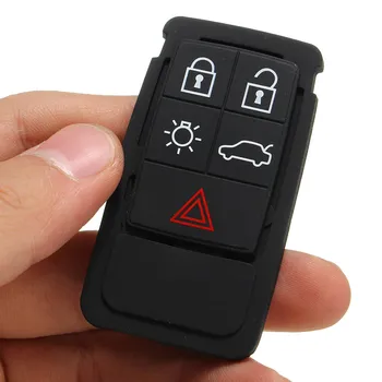 

5 Buttons Remote Key Rubber Pad Replacement FOB Fit for Volvo S60 S80 XC70 XC90 Black Rubber Mat Remote Key FOB Silicone Case
