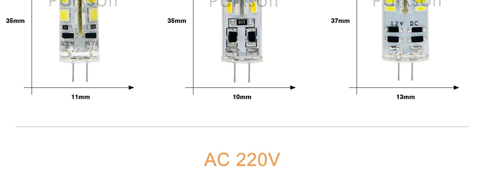 10 шт. G4 Светодиодный светильник высокой мощности 3 Вт SMD2835 3014 DC 12 В AC 220 В белый/теплый белый светильник, заменить галогенный Точечный светильник, люстра