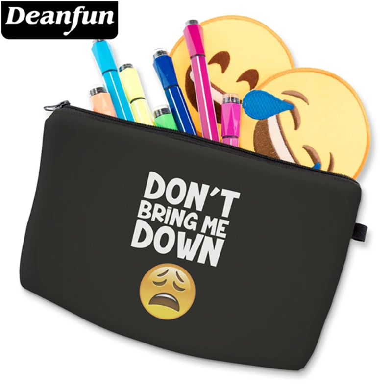 

Deanfun Emoji Cosmetic Bags 3D Printing Black Letter Fashion Necessaries for Travelling with Zipper 50171