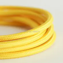 Envío Gratis tela de cable eléctrico textil vintage tela antigua cubierta trenzada cable 3 core2 * 0,75mm