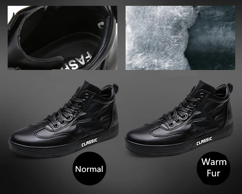 Brand Men's Winter Shoes Male Boot Warm Fur Classic Casual Snow Bot Man High Top Sneaker Mens Ankle Leather Boots Men (5)