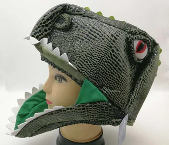 

Authentic Jurassic World 2 Park dinosaur Halloween Costume Hat Plush TRex Raptor