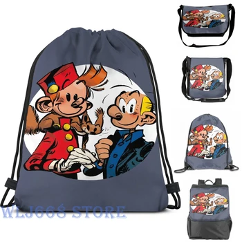 

Funny graphic print shoulder Bags women Spirou et Fantasio Single shoulder backpack travel for men Gym Bag