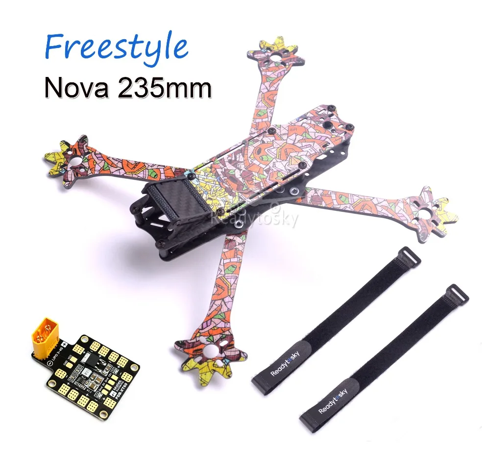 

FPV Freestyle Nova 235 235mm True-X frame Full Carbon Fiber Quadcopter with 4mm arm + Matek 5V / 12V PDB for FPV Racing Drone