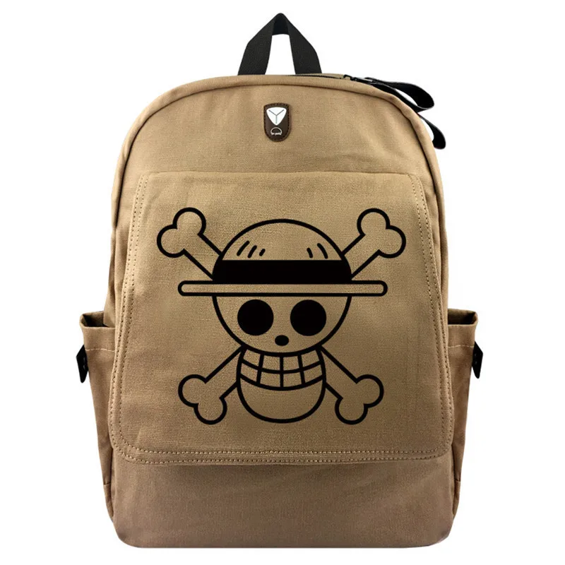 

anime One Piece Straw Hat Skull Canvas Backpack Laptop Bag School Bag Shoulder Bag Travel Bag men women Rucksack Package