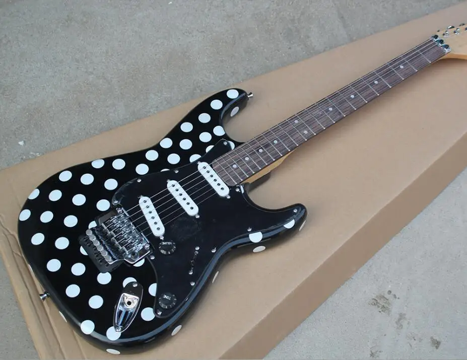 

Factory Custom Wave point body with Floyd Rose Electric Guitar,Rosewood Fingerboard,Black Pickguard,can be changed