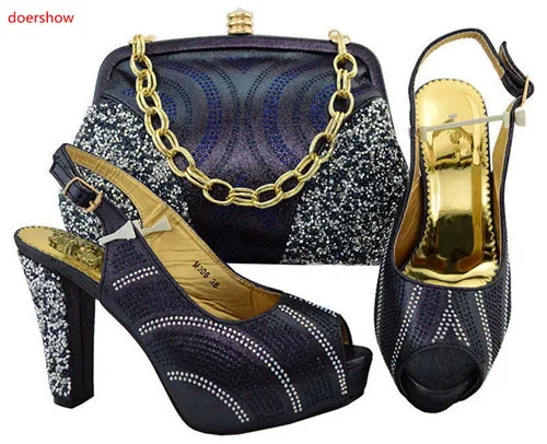 

doershow New Arrival Green Color High Quality African Woman Shoe And Bag Set 2018 Nigerian Shoes And Matching Bag Set TGF1-38