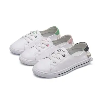 

Autumn New High quality children's shoes 2019 new Genuine Leather kids sneakers sports casual girls big child white shoes