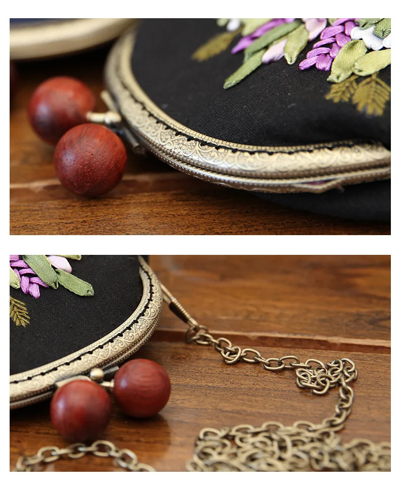 DIY лента вышивка цветы цепочка для сумки Рукоделие Набор для вышивки крестом кошелек для начинающих шитье ремесло подарки друг