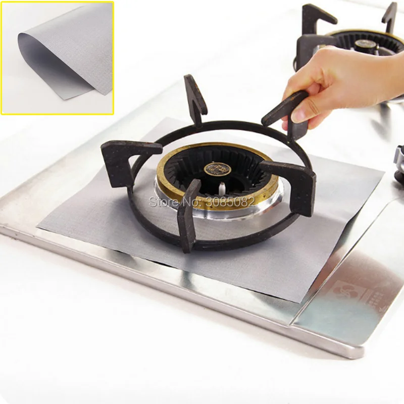 4pcs/lot Reusable Silicone Aluminum Foil Stovetop Gas Stove Protectors