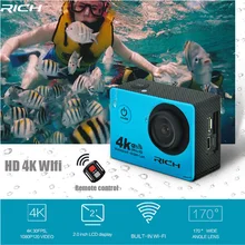 RICH Action Camera G350R HD 4K 1080P Wifi Remote Control 170D Lens Mini Cam Driving 30M Waterproof Sport Camera