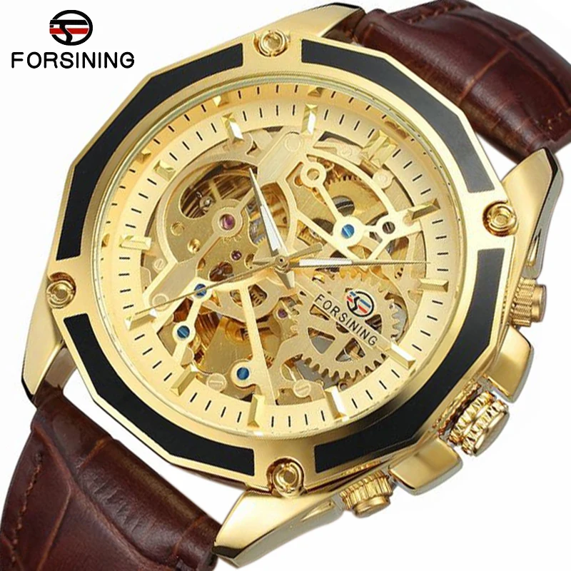 Forsining прозрачный чехол Gear Move для мужчин t стимпанк Мужские автоматические