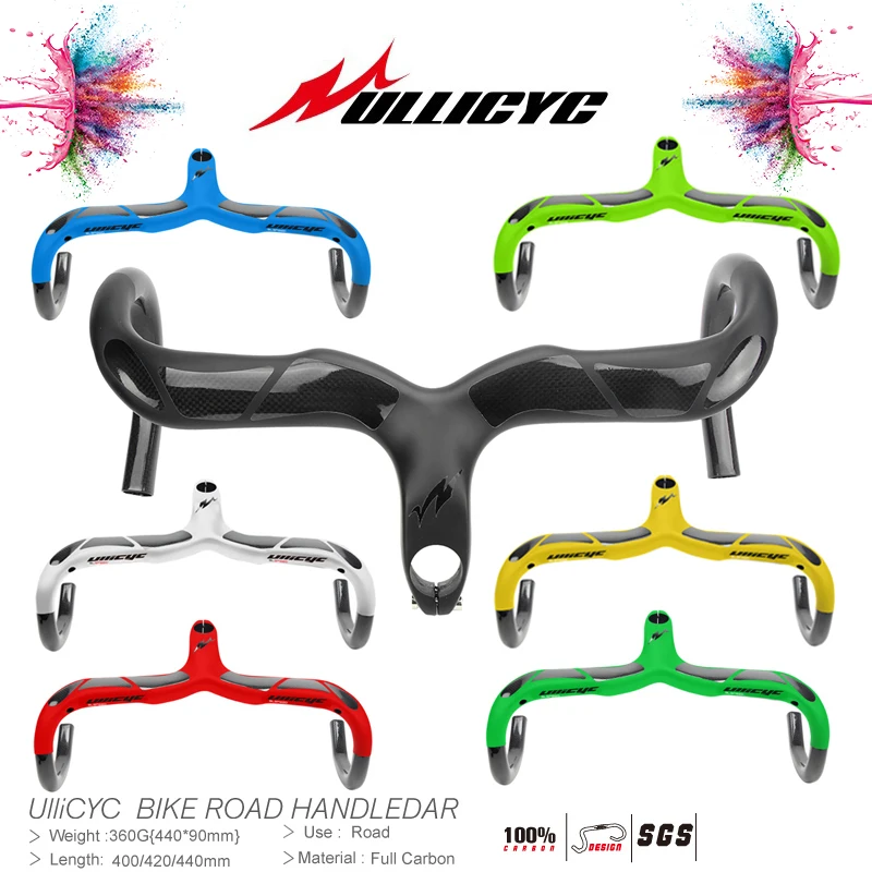 

Multicolored colourful Mixed extinction Superstrong(Handlebar with stem) Full Carbon Road Bicycle Bent Bar Free Ship YT-769