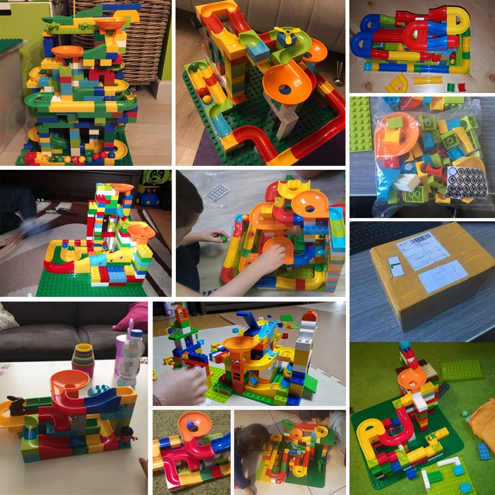 Tumama-104PCS-Marble-Race-Run-Maze-Balls-Slide-Track-Building-Blocks-Compatible-Legoed-Duploe-Animals-Figures