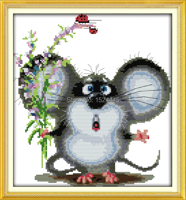 Большой Ушастый мышь животные декор картины Счетный напечатанный на холсте DMC 14CT 11CT Вышивка крестом наборы для рукоделия Наборы для вышивания