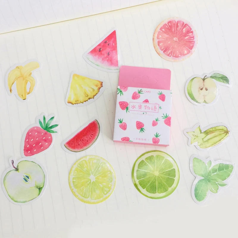 1 Box Of 45 Sheets Summer Style Fruits Adhesive Stickers Decorative Scrapbooking Diary Album Stick Label Paper Decor huismerk kopen in de aanbieding 1 Box Of 45 Sheets Summer Style Fruits Adhesive Stickers Decorative Scrapbooking Diary Album Stick Label Paper Decor huismerk kopen in de aanbieding
