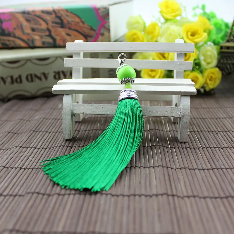 Yesucan 2PCS Tassel With Lobster Clasp Keychain Cellphone Straps Jewelry Charms DIY Accessories For Earrings Necklace Pendants