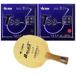 Pro Настольный теннис (пинг-понг) Combo ракетки: Galaxy Yinhe t-11 + с Sanwei t88-top скорость Shakehand длинная fl