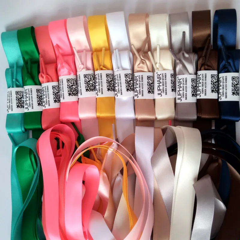 JUP 12 Pair Fashion Colorful Fantastic Princess Colorful Women Lady Flats Silk Ribbon Shoelaces Sneakers Sports Shoes Fantastic