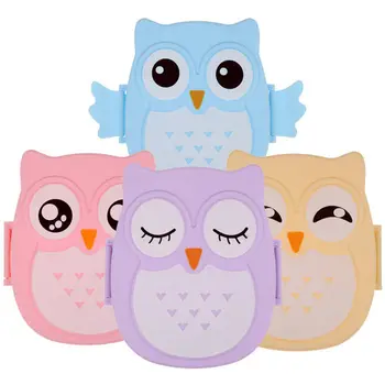 

Microwave Bento Container with compartments Case Dinnerware bento box food box Storage for kids Kawaii Owl school lunch box