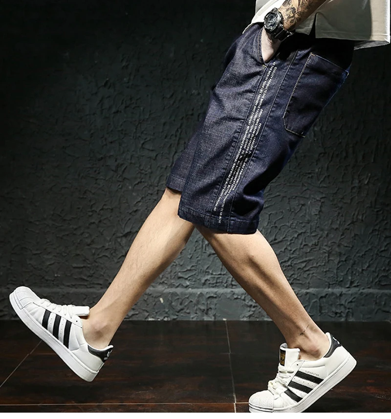 Knee Man Shorts Bermuda Jean Breeches Men  (10)